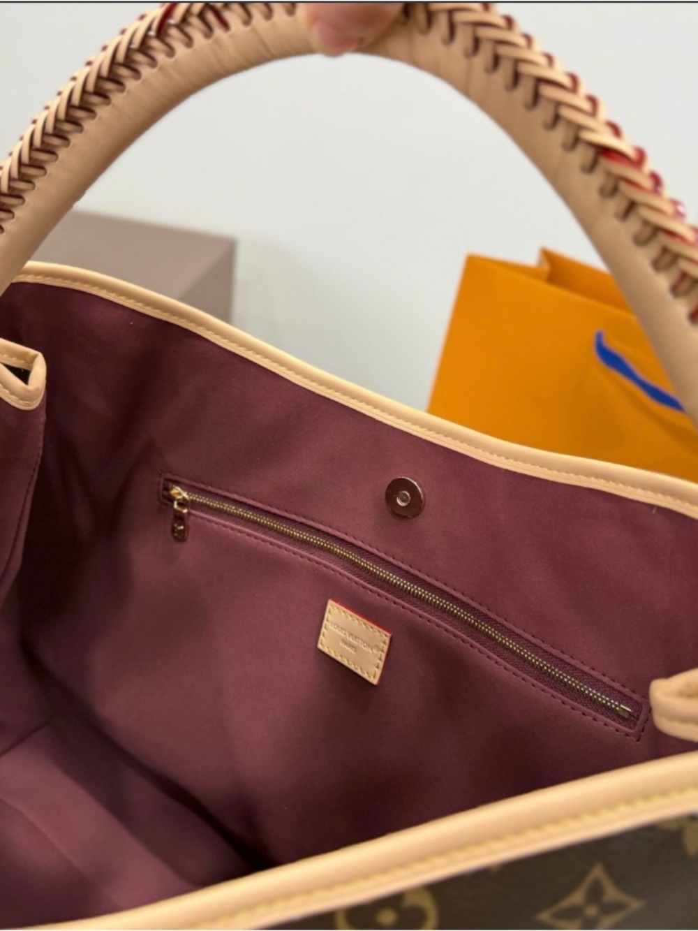 Monogram Canvas Hobo Bag in Brown and Natural Vachetta - Picture 4 of 6
